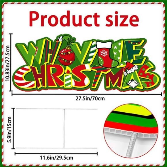 Christmas Yard Sign Decorations 1pcs Whoville Christmas Lawn Garden Pathway Sign - Picture 2 of 8